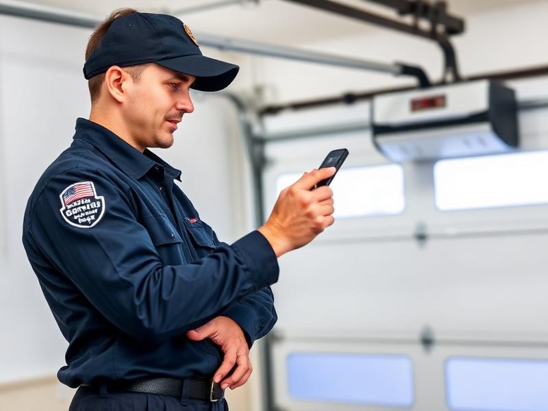 Garage Door Umatilla certified technician programming a garage door remote and keypad